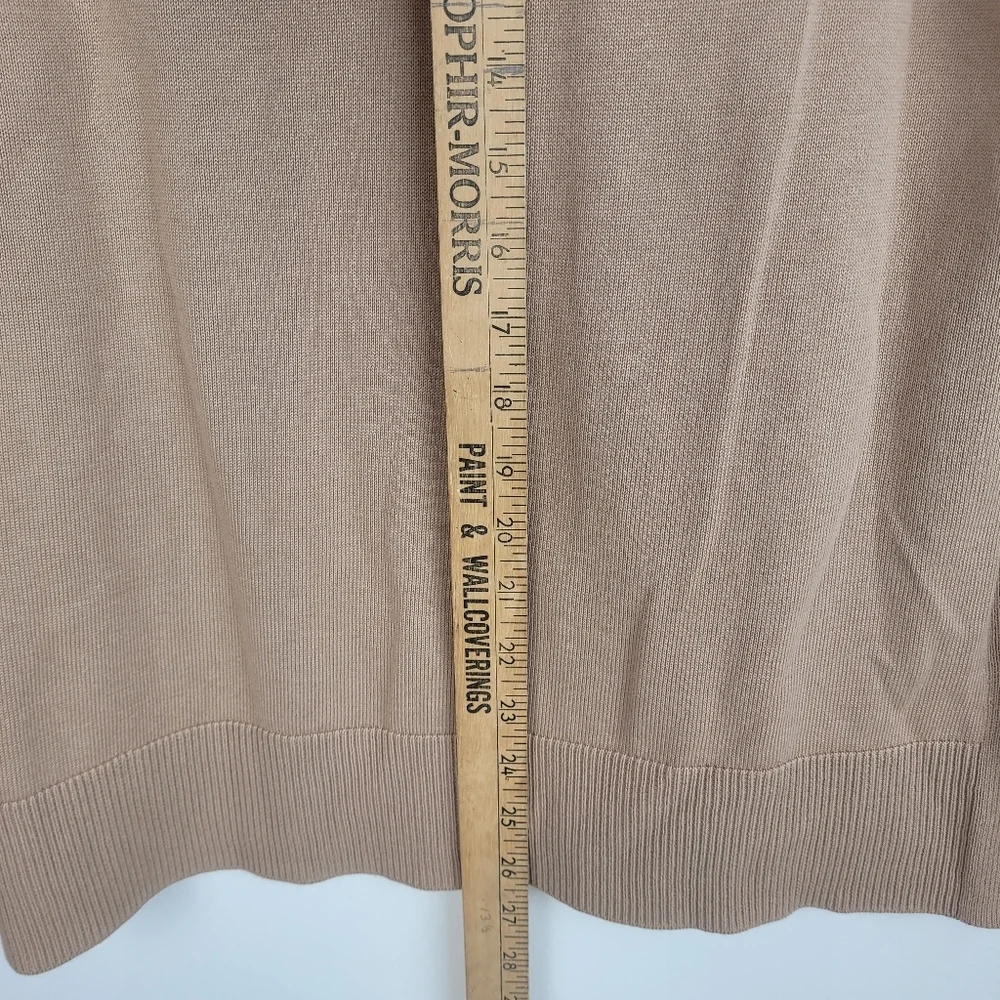 Talbot's girlfriend varsity tan cardigan white trim preppy normcore academia S - Picture 4 of 11